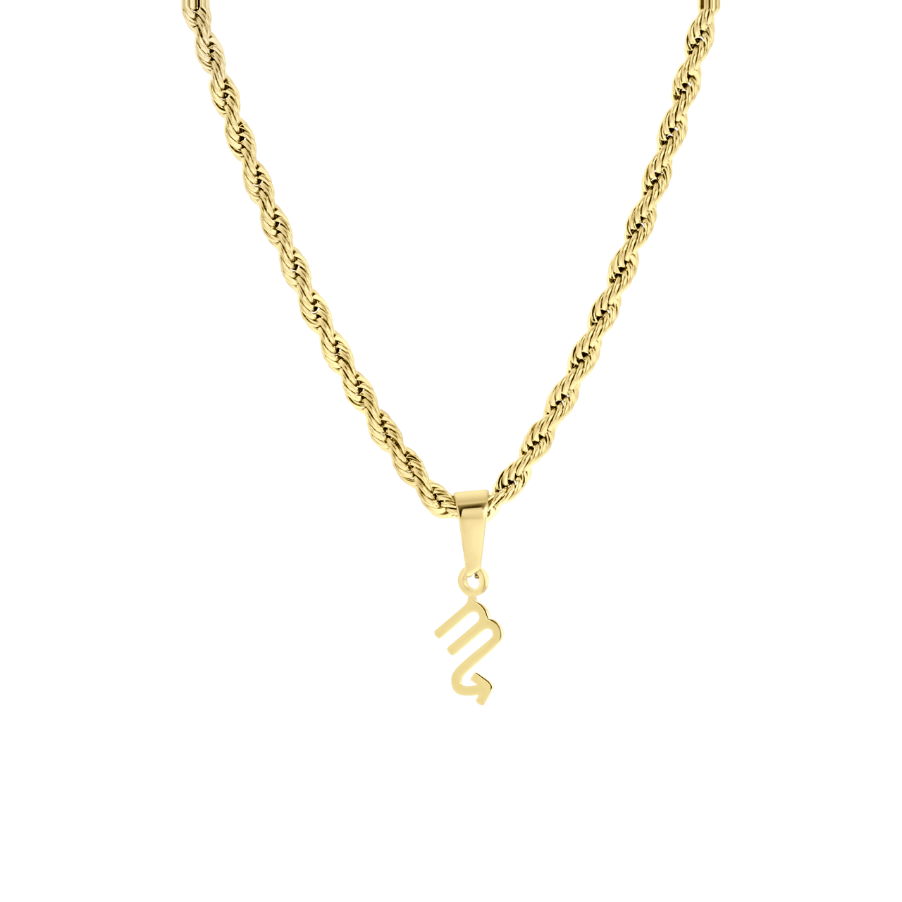 Stainless steel goldplated ketting&hanger sterrenbeeld