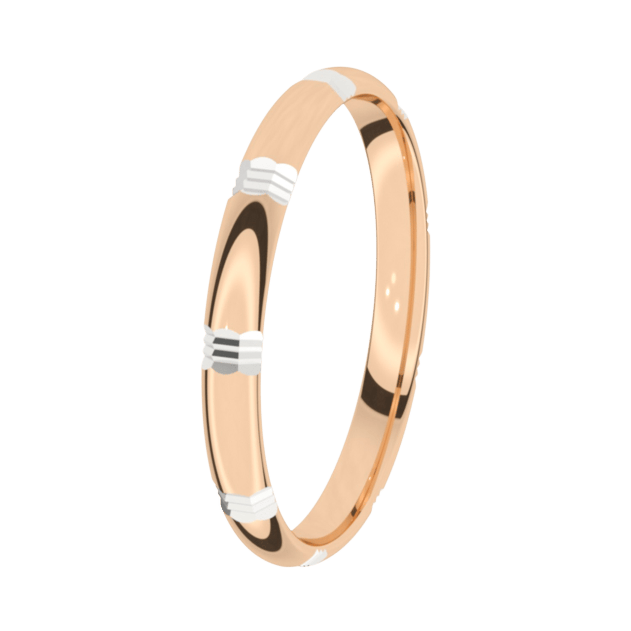 Trauring für Damen, 585 Rot- und Weißgold, 2,5 mm, Hortensie
