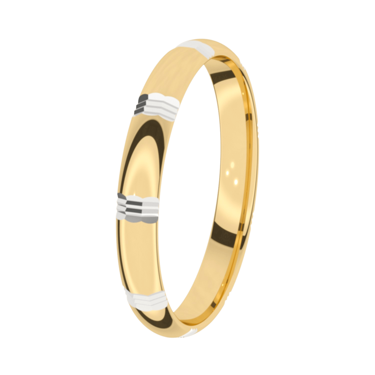 14K bicolor gouden trouwring Dames 3mm Hortensia