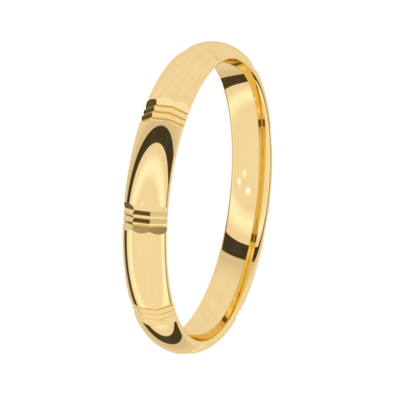 Trauring für Damen, 375 Gelbgold, 3 mm, Hortensie