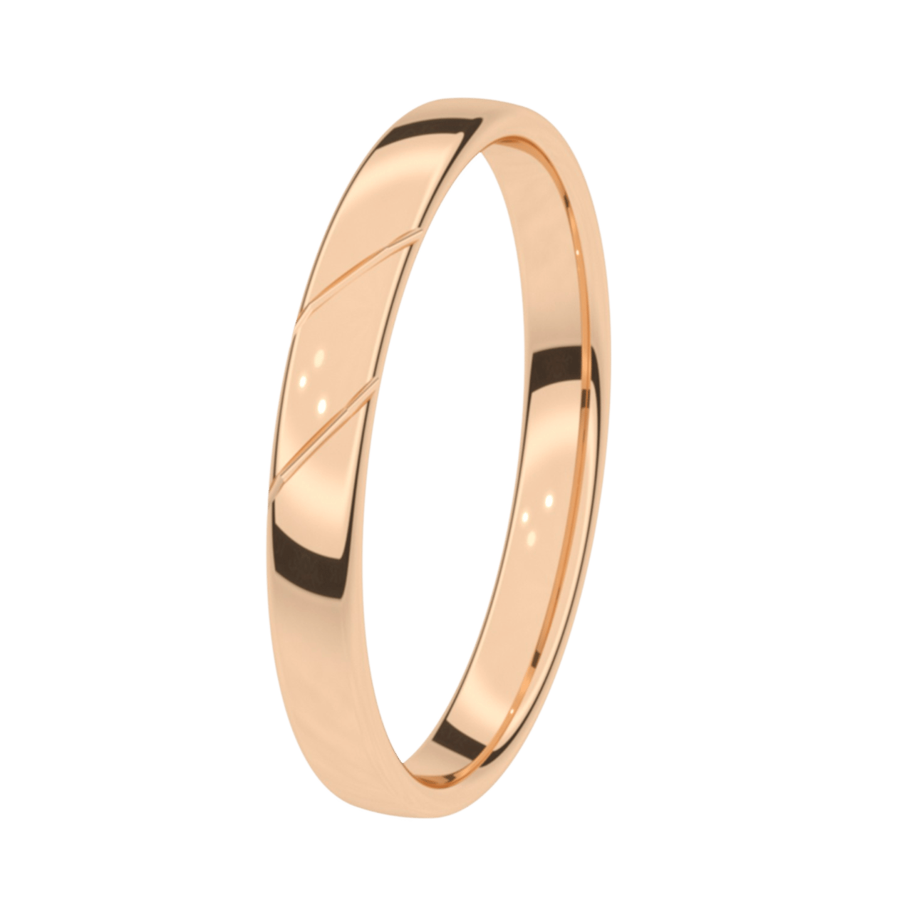 Trauring für Damen, 585 Rotgold, 3 mm, Jasmin