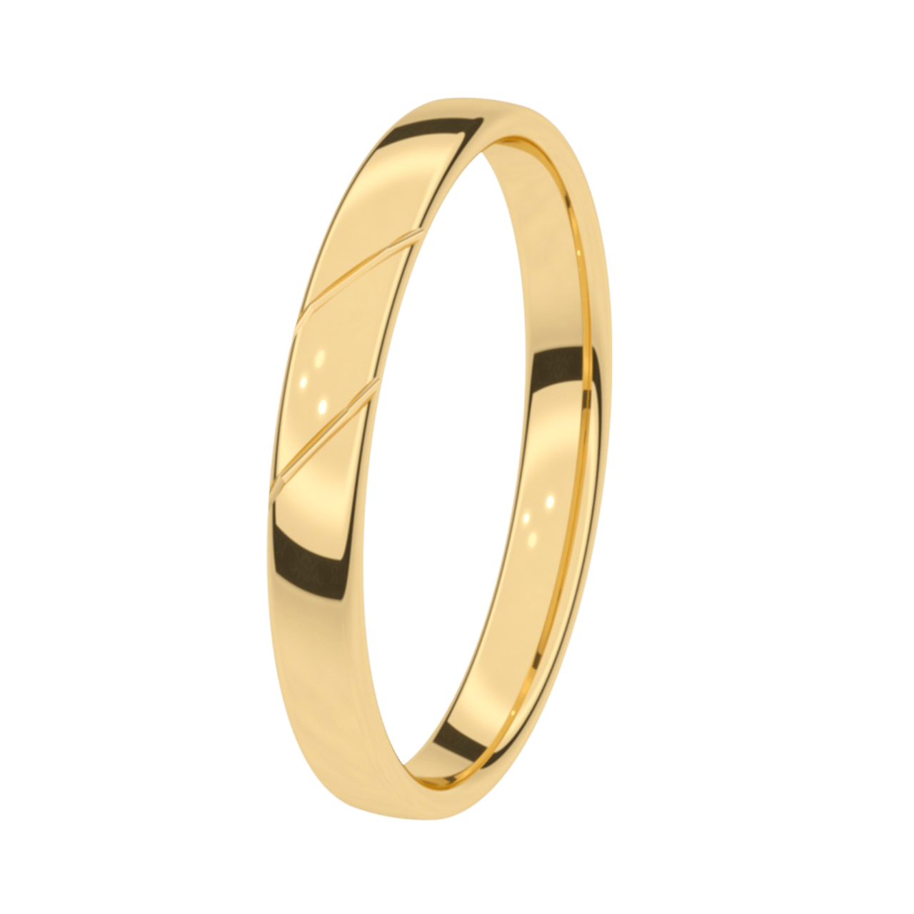 Trauring für Damen, 375 Gelbgold, 3 mm, Jasmin