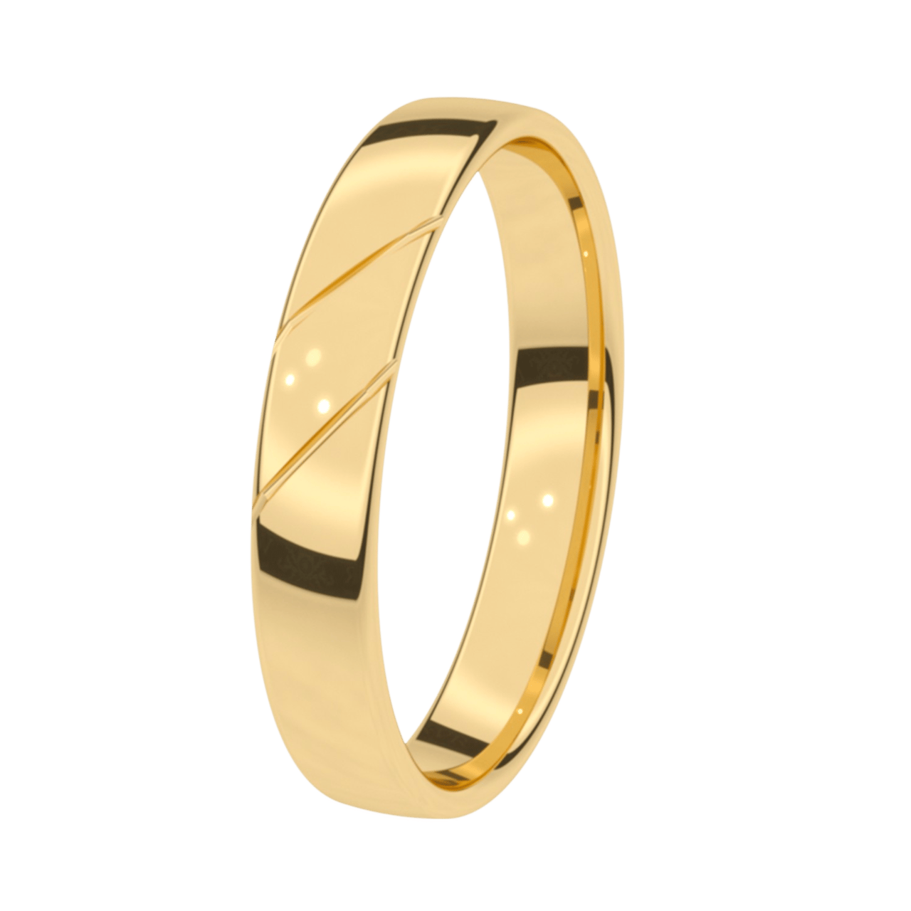 Trauring für Herren, 585 Gelbgold, 4 mm, Jasmin