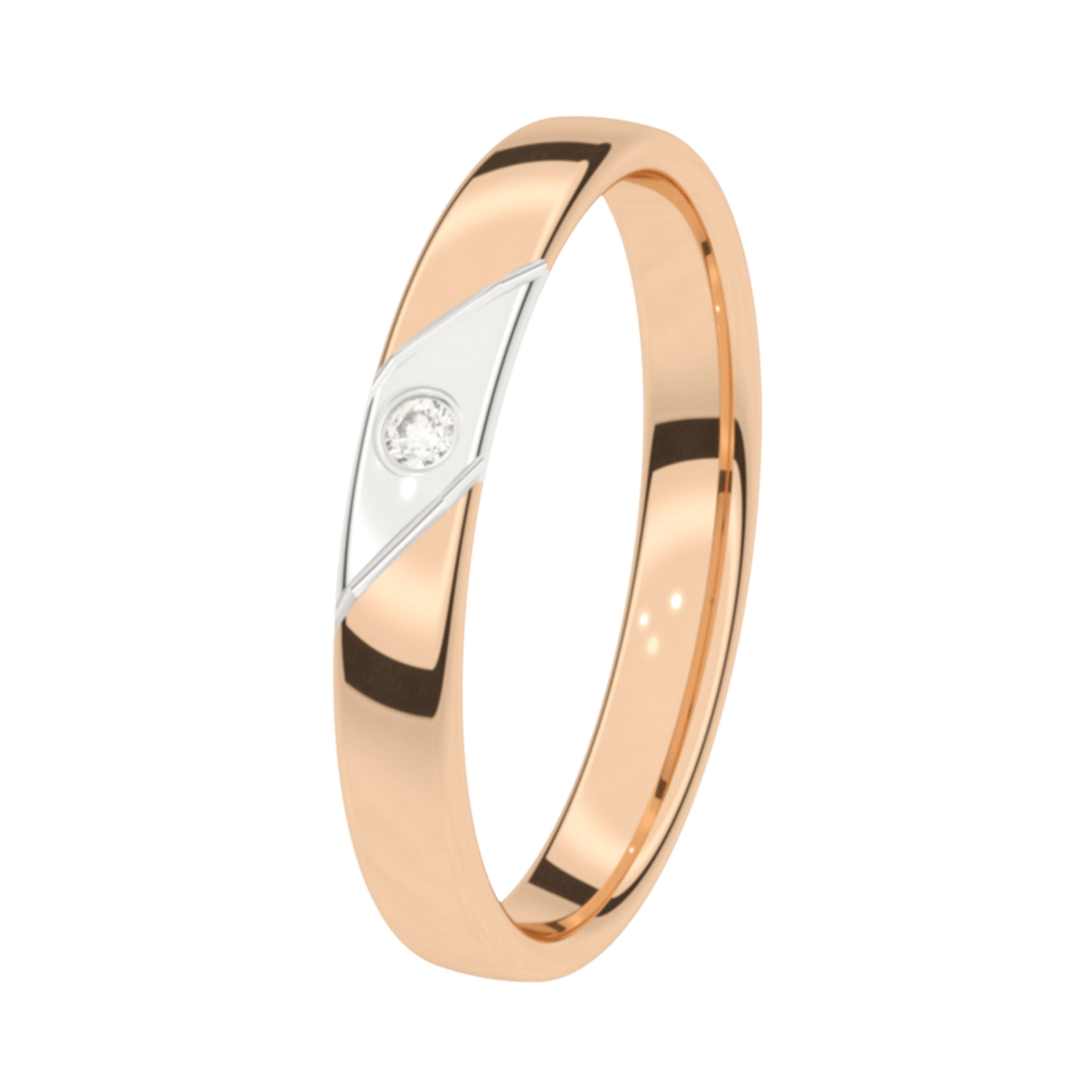 Trauring, 585 Rot- und Weißgold, Diamant, 3 mm, Jasmin