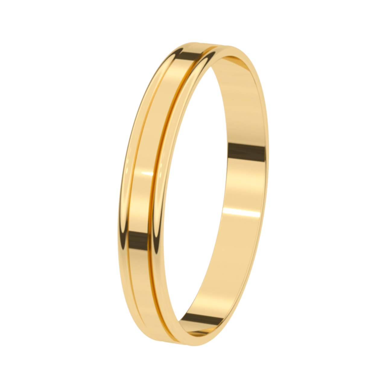 Trauring für Damen, 585 Gelbgold, 3 mm, Sonnenblume