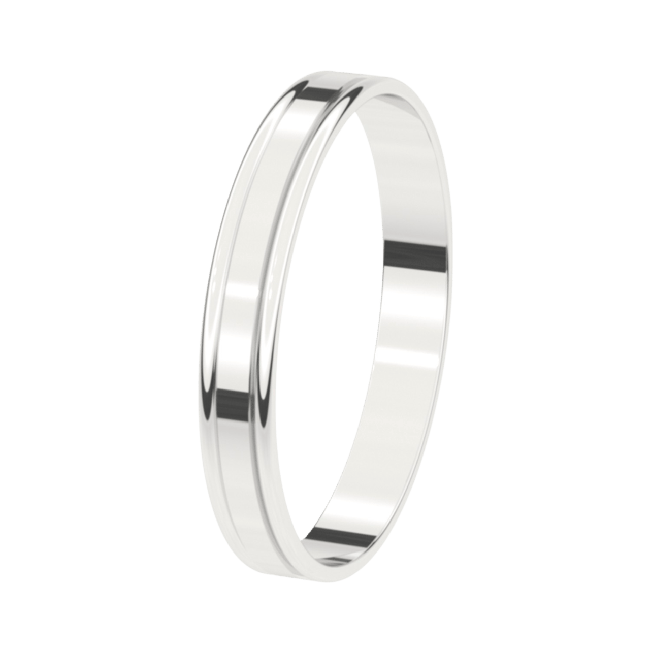 Trauring für Damen, 585 Weißgold, 3 mm, Sonnenblume