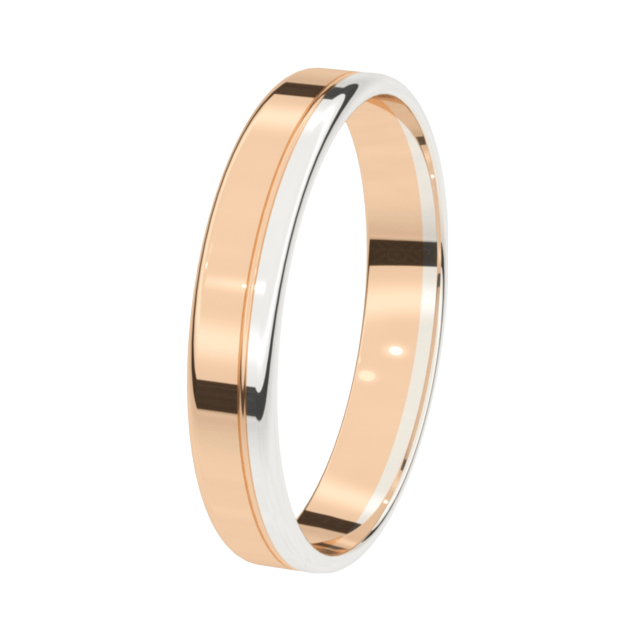 9K rose witte trouwring Dames 4mm Sering