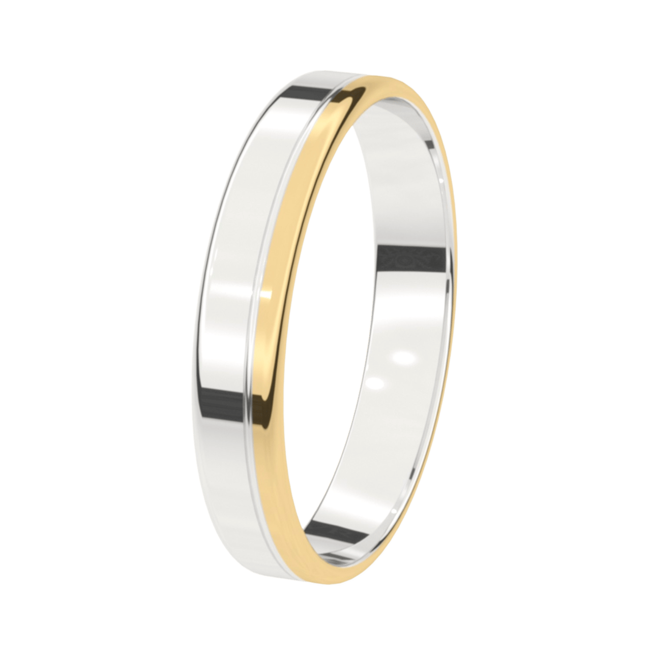 14K bicolor gouden trouwring Heren 4mm Sering