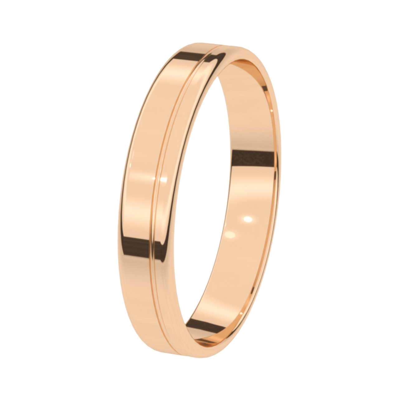 Trauring für Herren, 585 Rotgold, 4 mm, Flieder