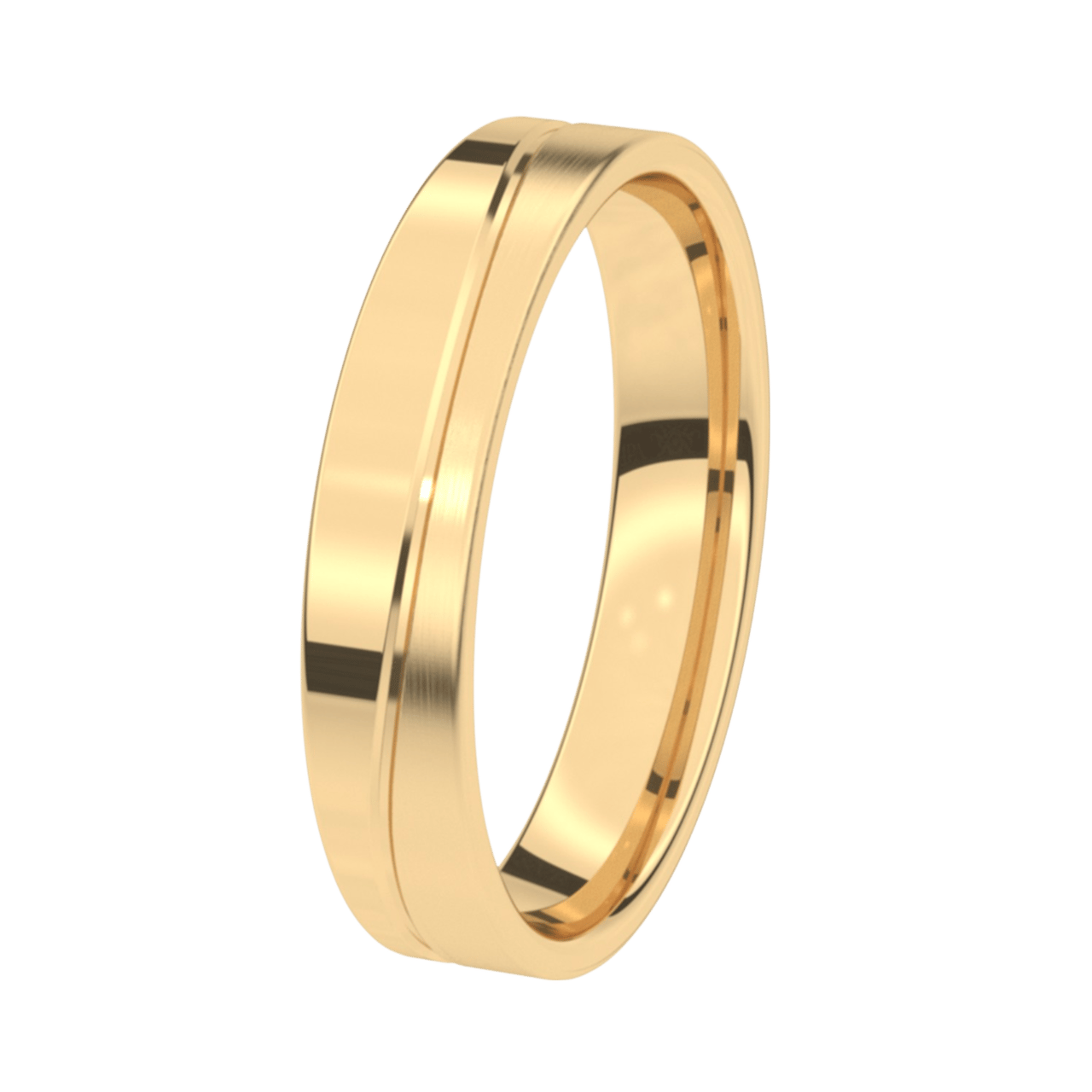 Trauring für Herren, 375 Gelbgold, 4,5 mm, Lobelia