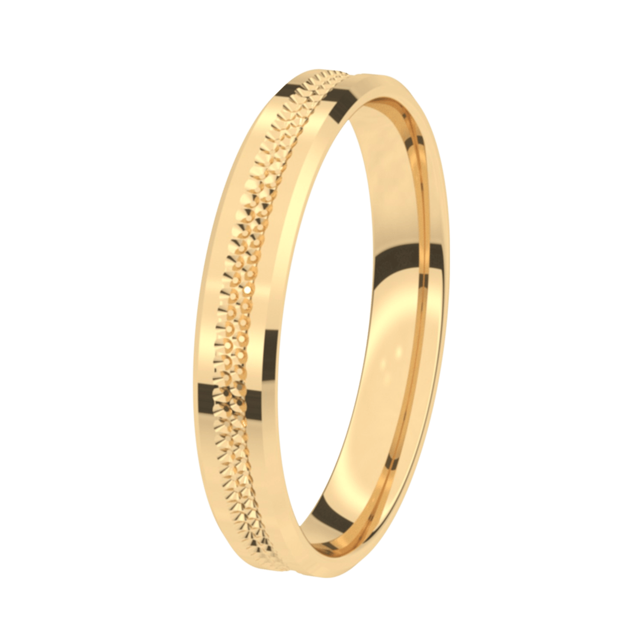 Trauring für Herren, 585 Gelbgold, 3,5 mm, Viola