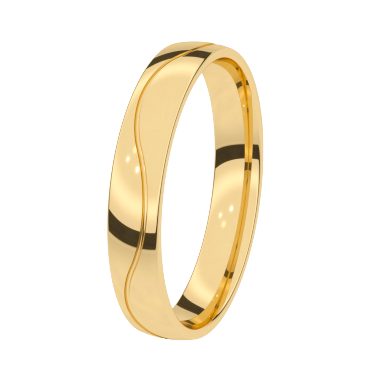 Trauring für Damen, 585 Gelbgold, 4 mm, Mimosa