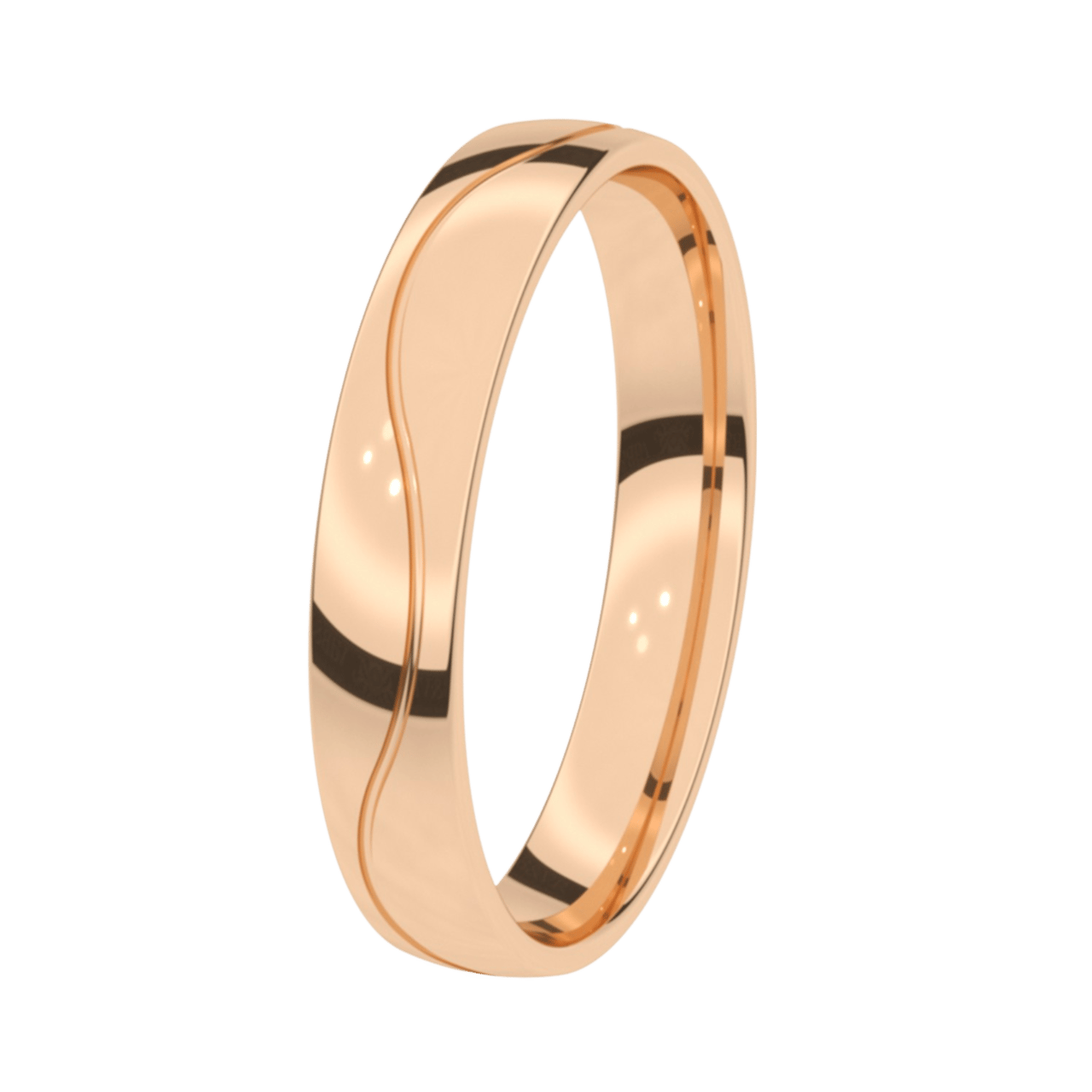 Trauring für Damen, 585 Rotgold, 4 mm, Mimosa