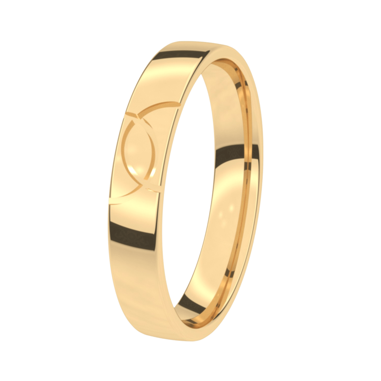 Trauring für Damen, 375 Gelbgold, 4 mm, Rosmarin