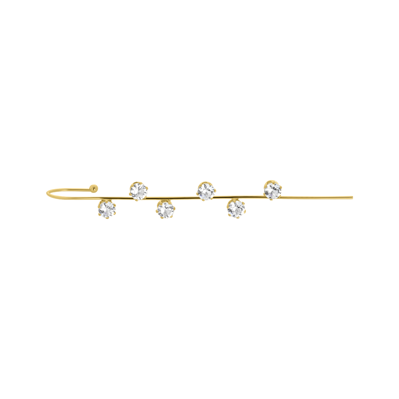 Goudkleurige byoux earcuff met steentjes