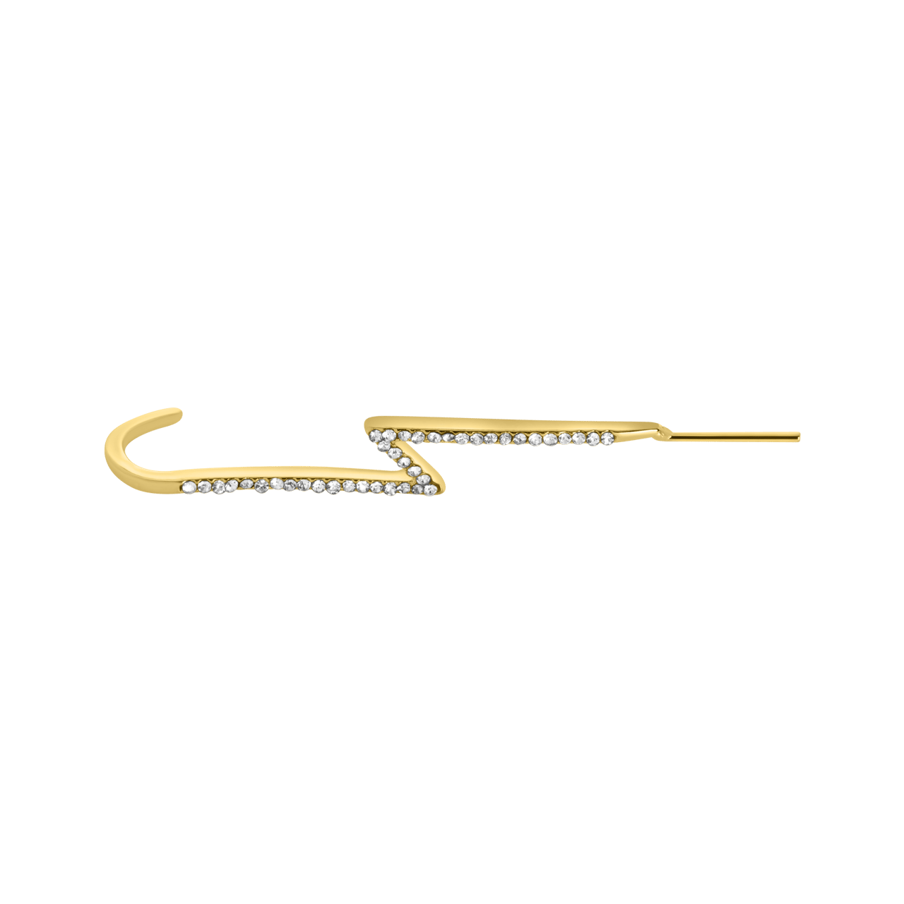 Goudkleurige byoux earcuff met steentjes