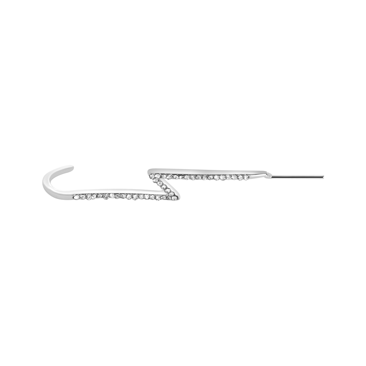 Zilverkleurige byoux earcuff met steentjes