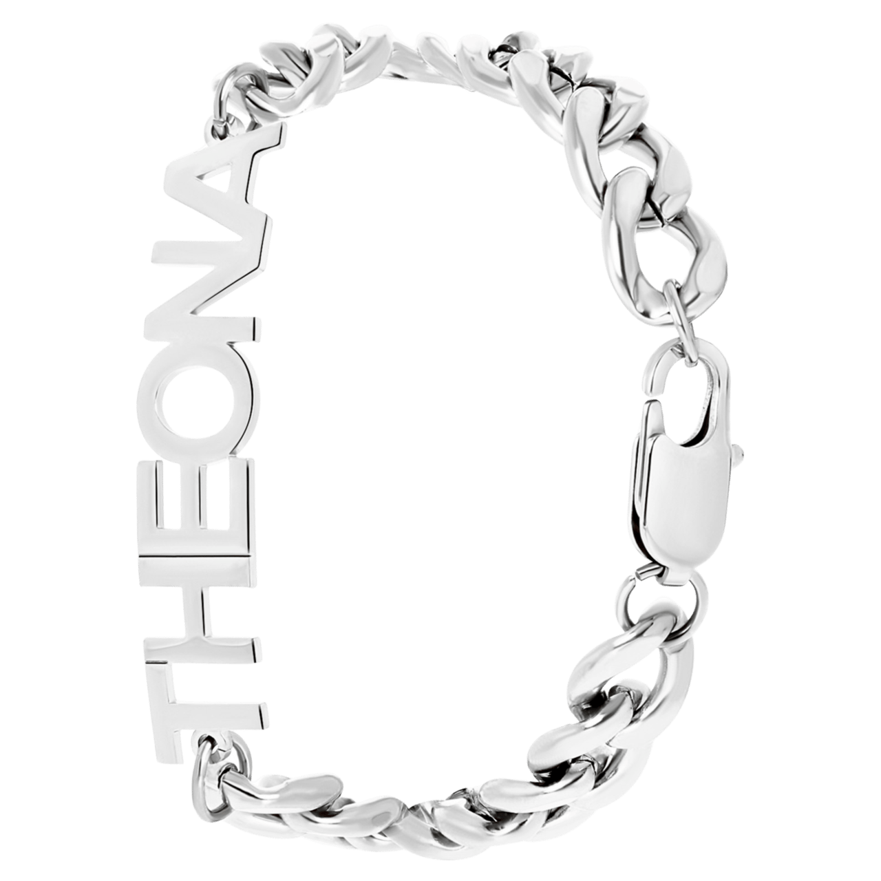 Stainless steel naamarmband gourmetschakel