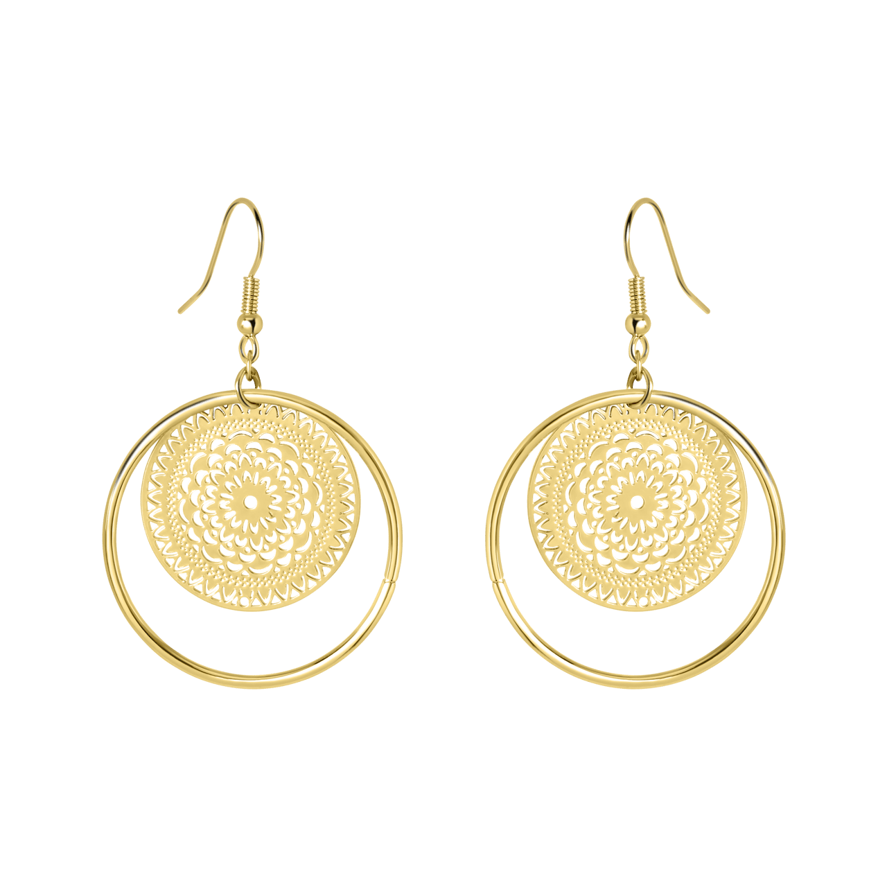 Goudkleurige bijoux oorbellen rond