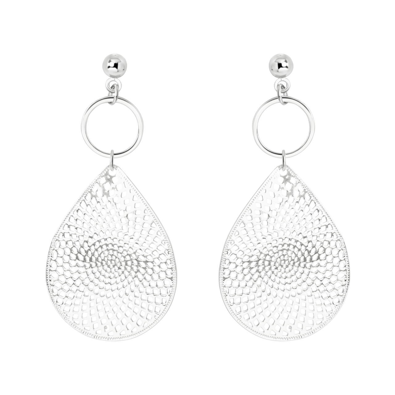 Zilverkleurige bijoux oorbellen ovaal