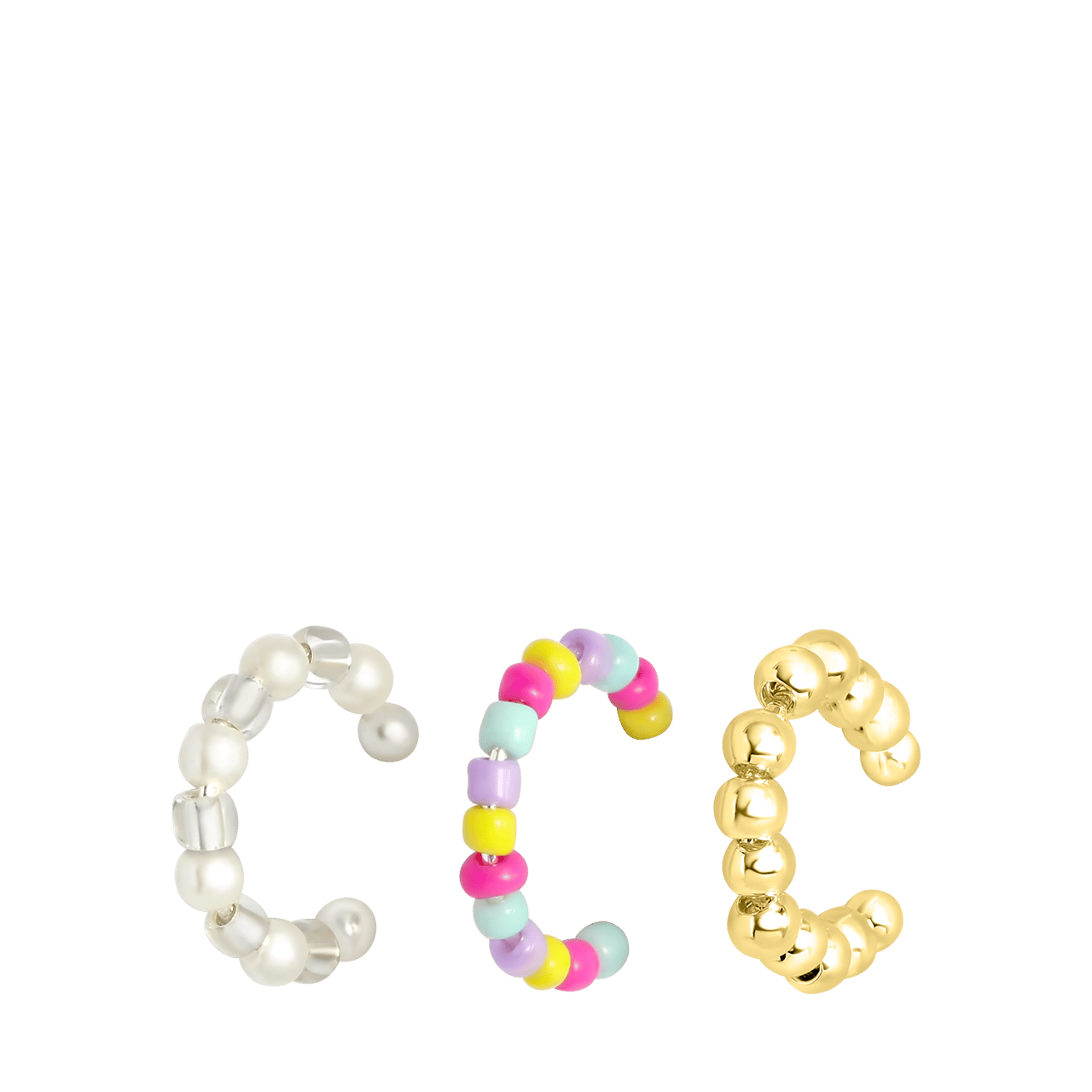 Zilverkleurige byoux earcuffs