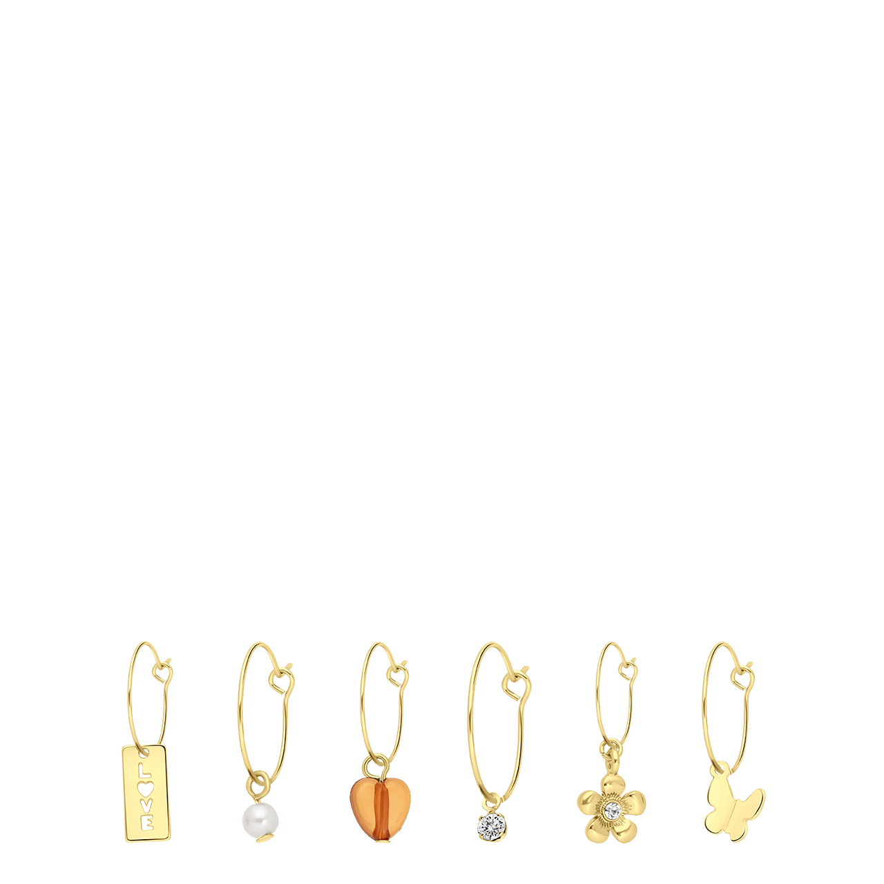 Goudkleurige bijoux oorbellen set assorti