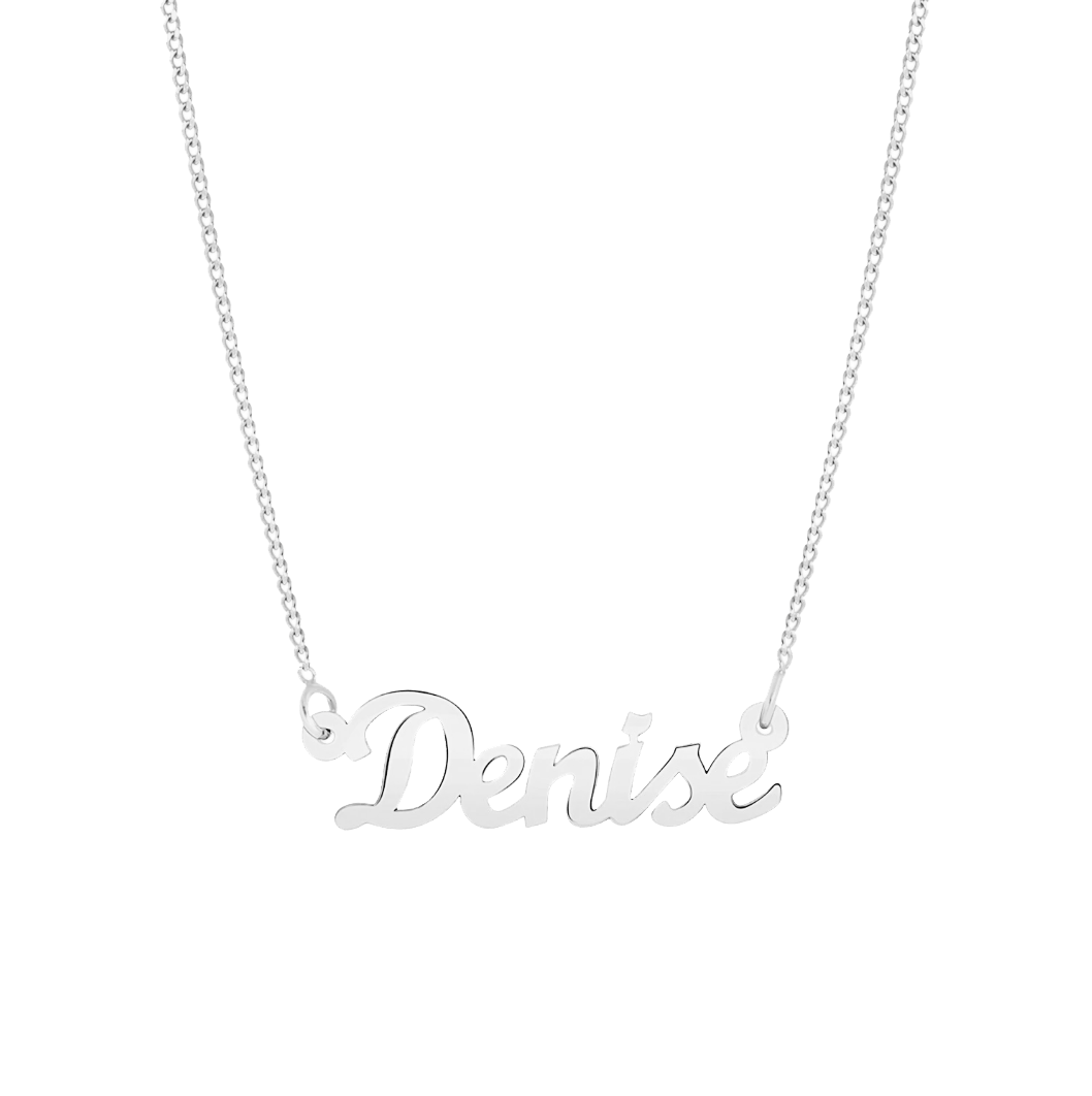 Elora gerecycled zilver gerecycled zilveren naamketting voor dames