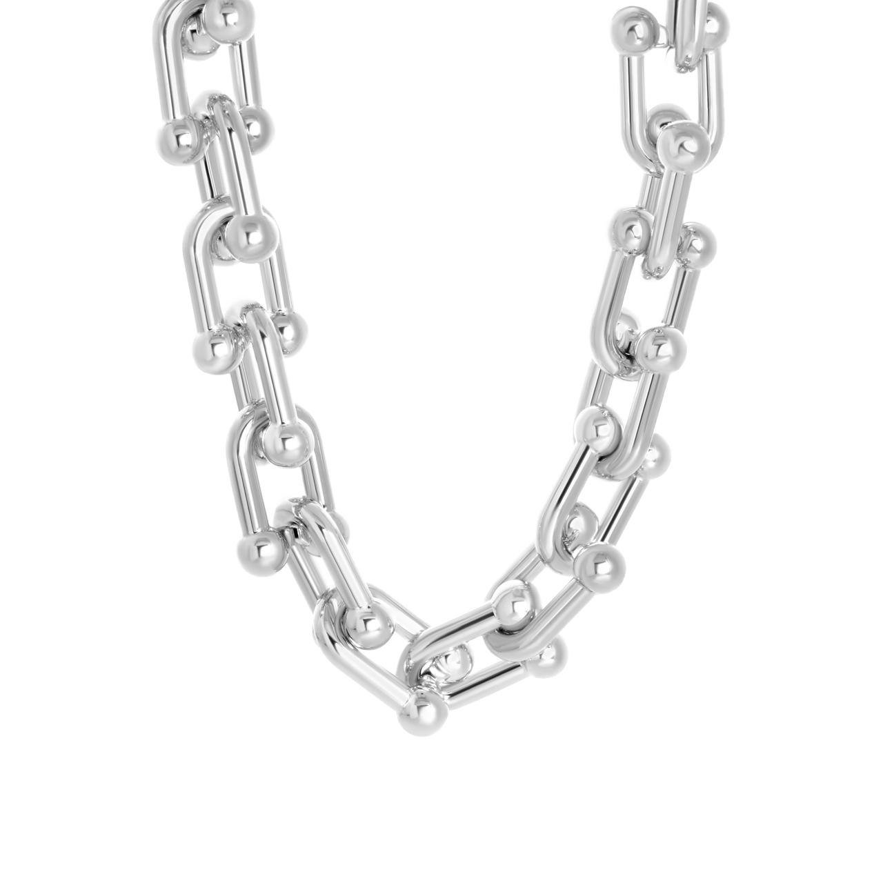 Silberfarbene Bijoux-Halskette, grobes Kettenglied
