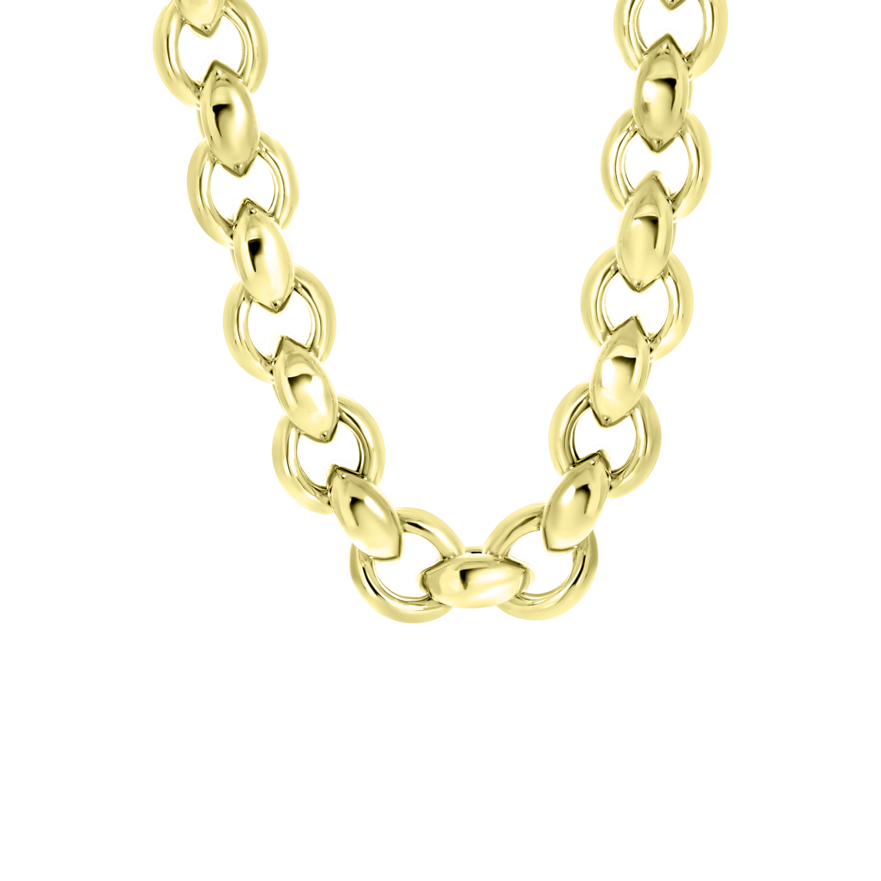Goudkleurige bijoux ketting ronde schakel