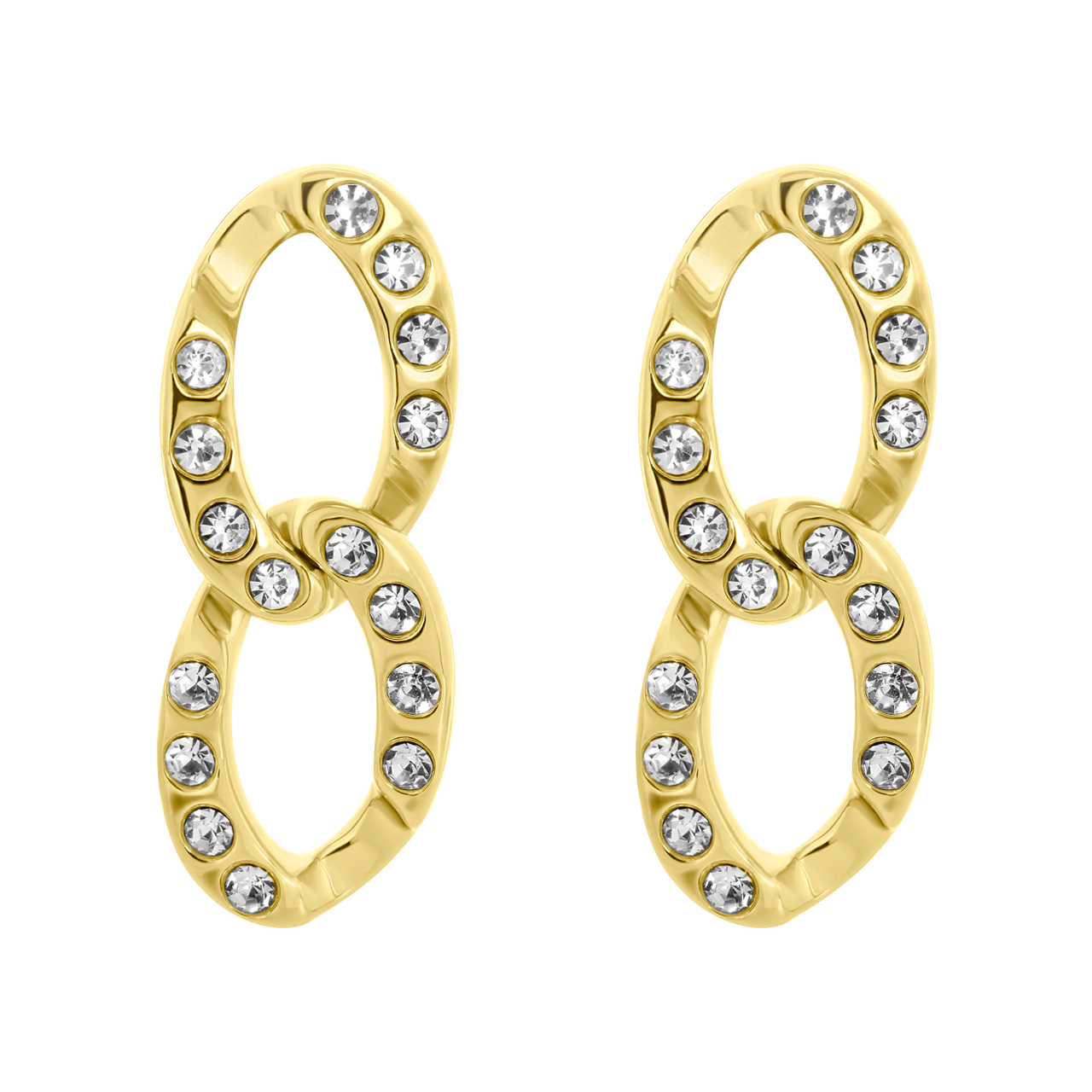 Goudkleurige bijoux oorbellen gourmetschakel