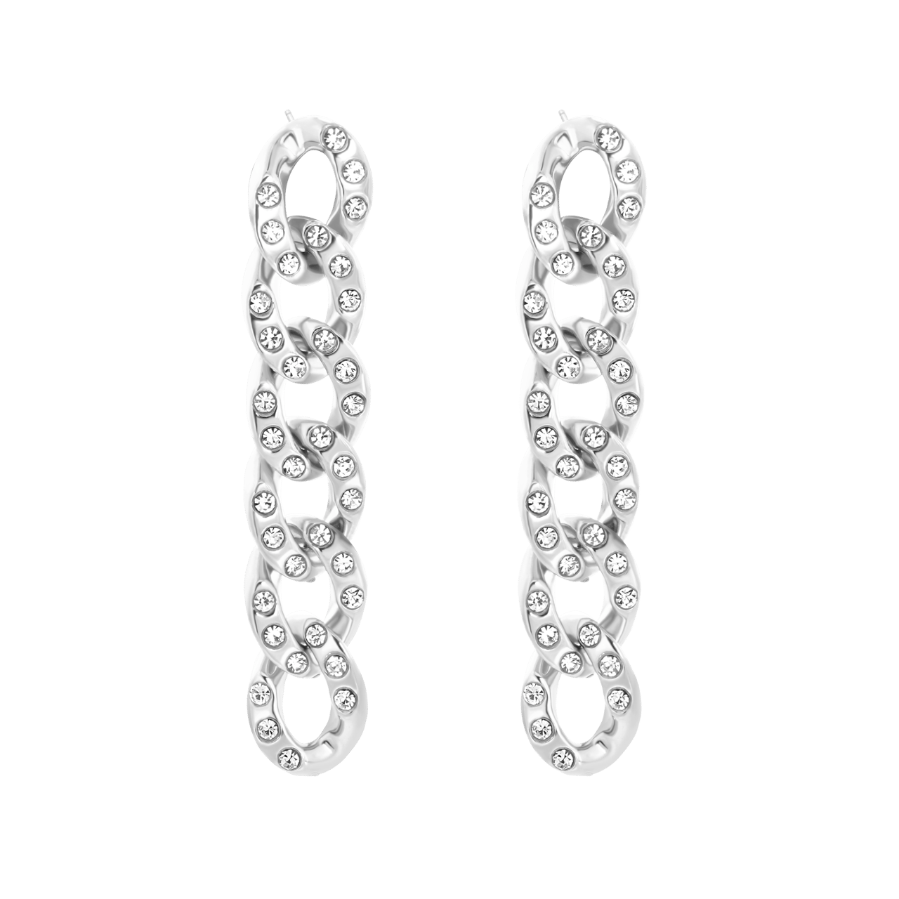 Bijoux zilverkleurige oorringhangers voor dames