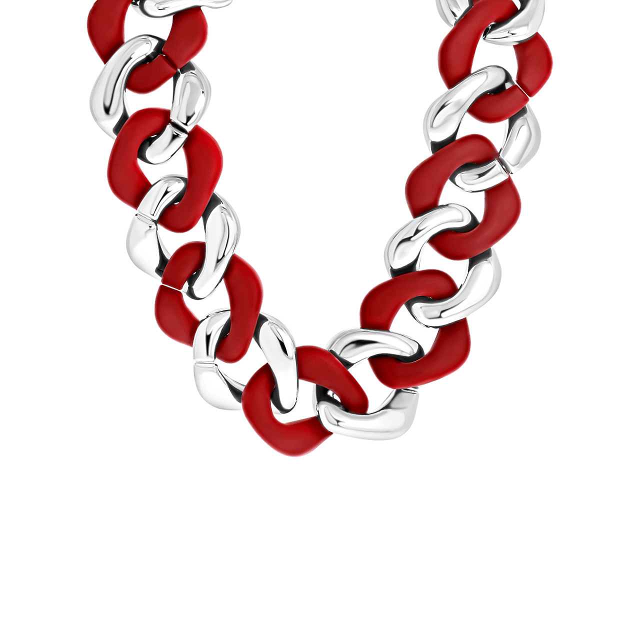 Rode bijoux ketting grove gourmetschakel