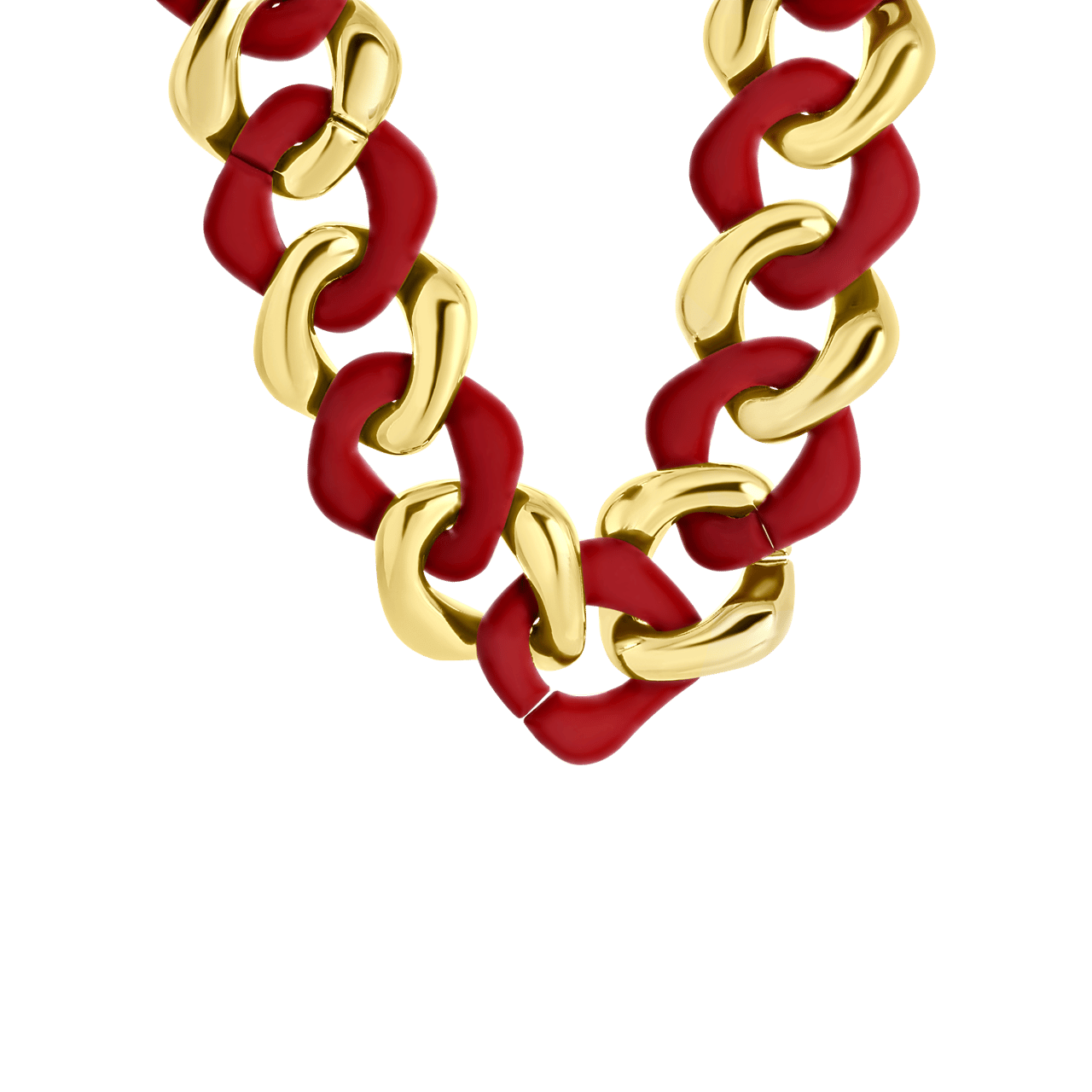 Rode bijoux ketting grove gourmetschakel