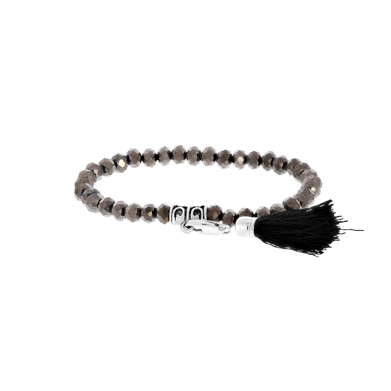 Grijze bijoux armband met kralen