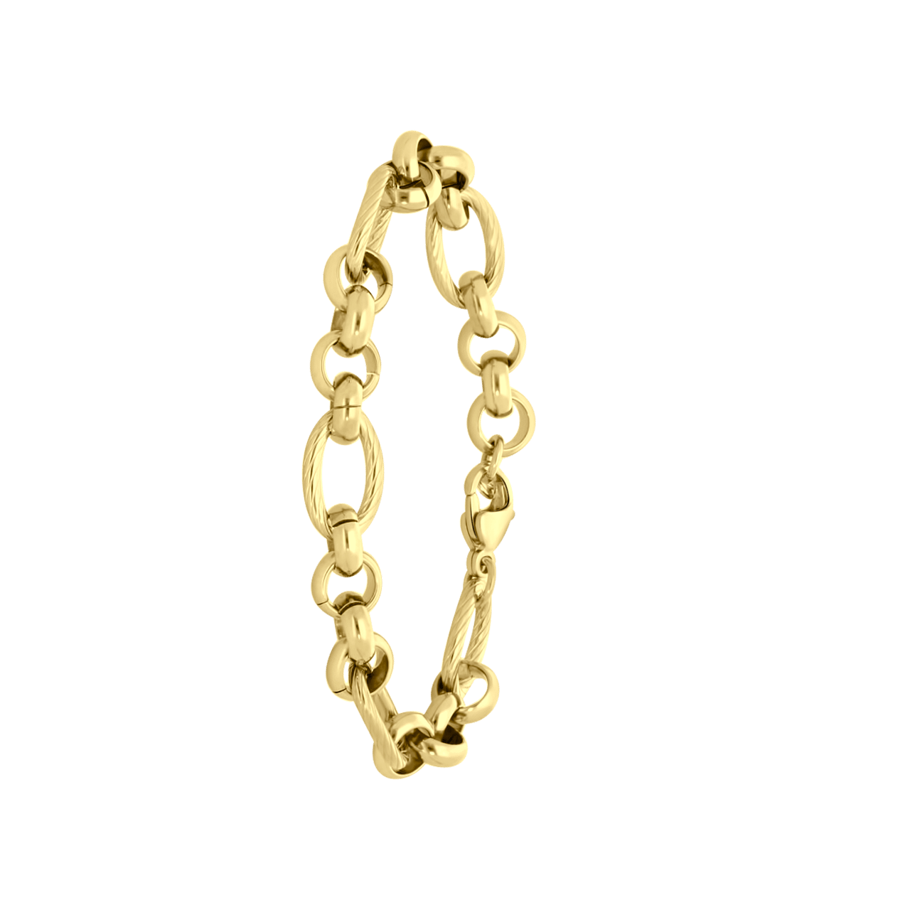 Stainless steel goldplated fantasiearmband voor dames