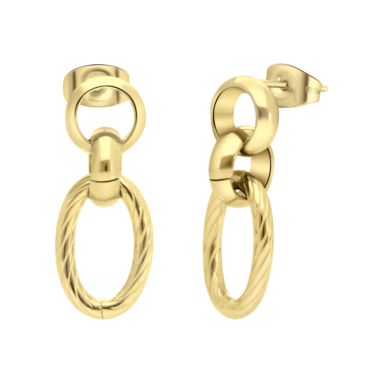 Camille gerecycled stainless steel 18 karaat goldplated oorhangers voor dames