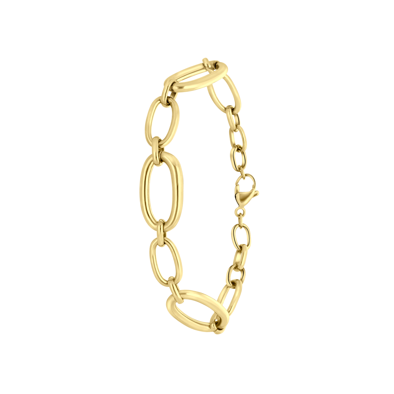 Gerecycleerd stainless steel 18 karaat goldplated armband floria