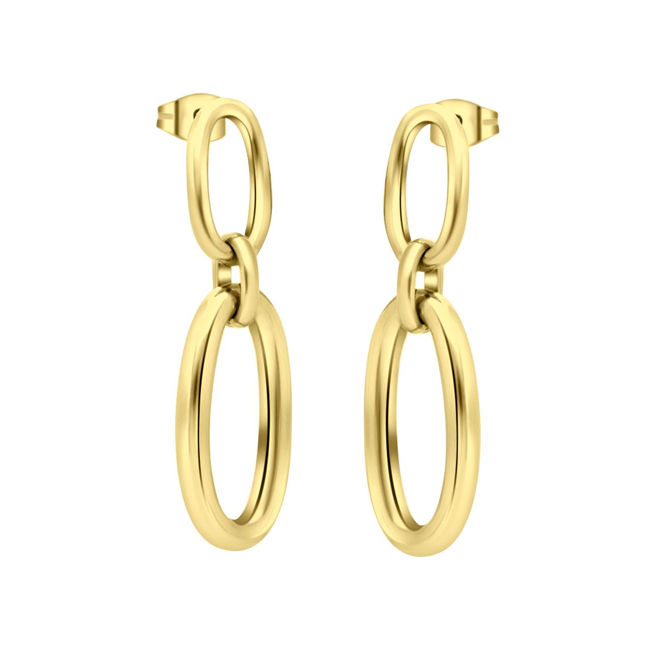 Stainless steel goldplated oorhangers voor dames