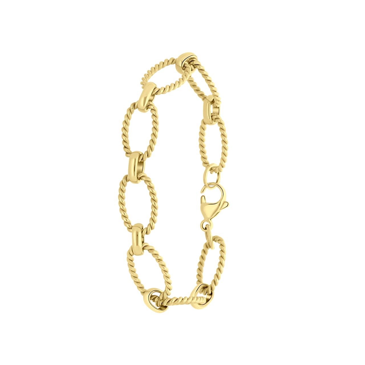 Stainless steel goldplated fantasiearmband  voor dames