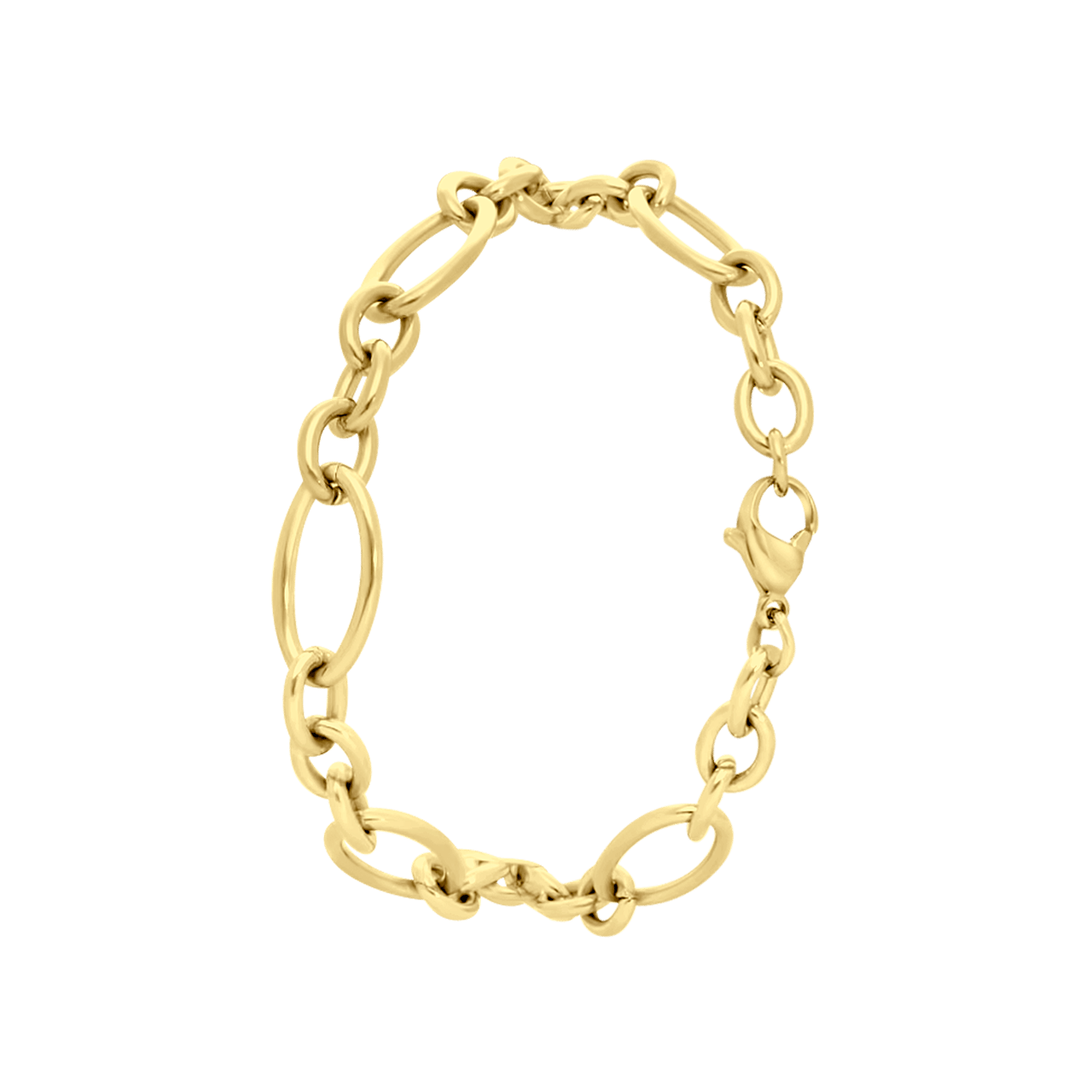 Stalen goldplated fantasiearmband voor dames