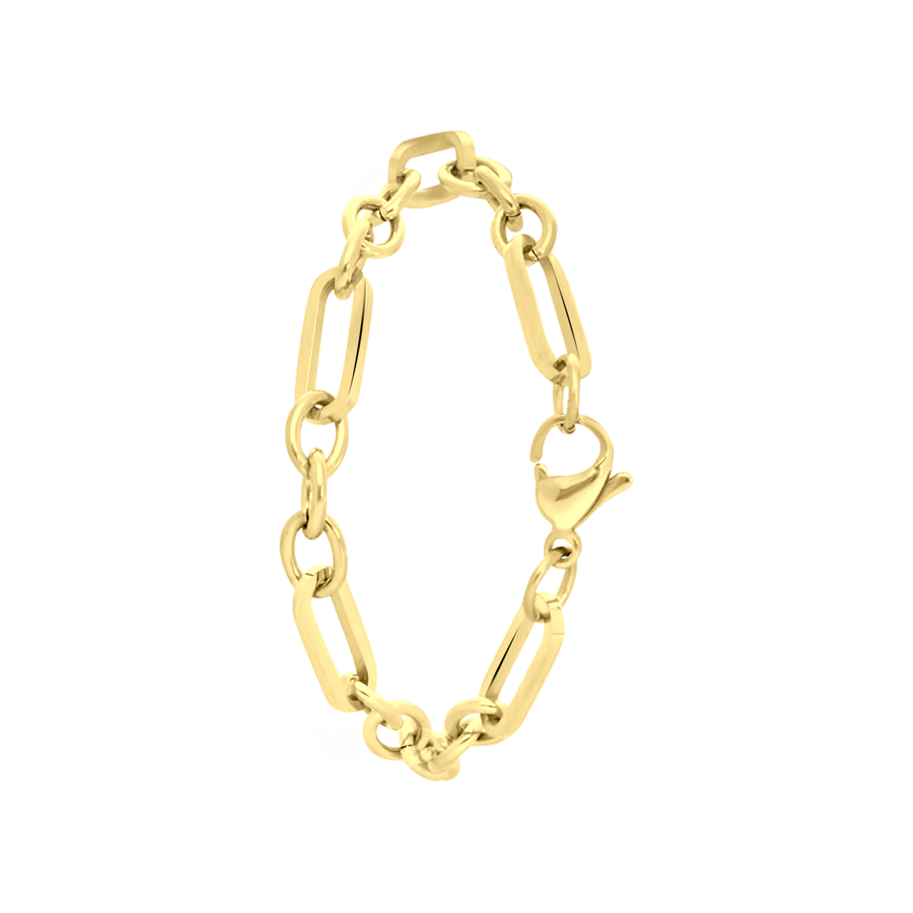 Stainless steel goldplated fantasiearmband voor dames