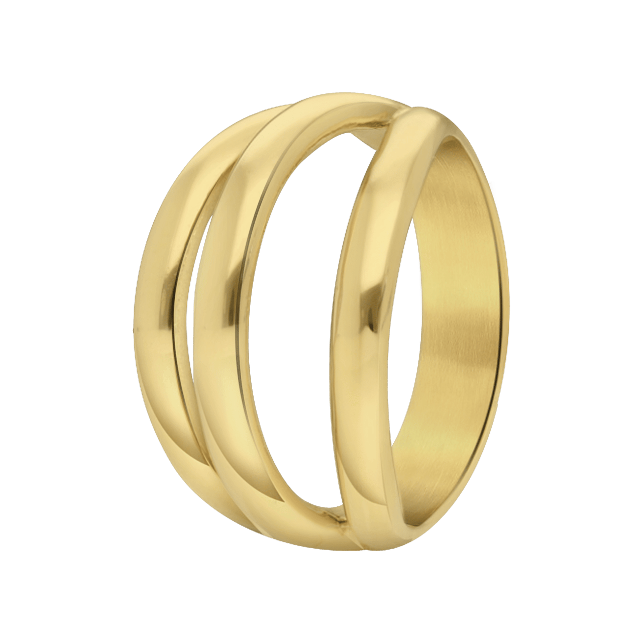 Stainless steel goldplated ring voor dames