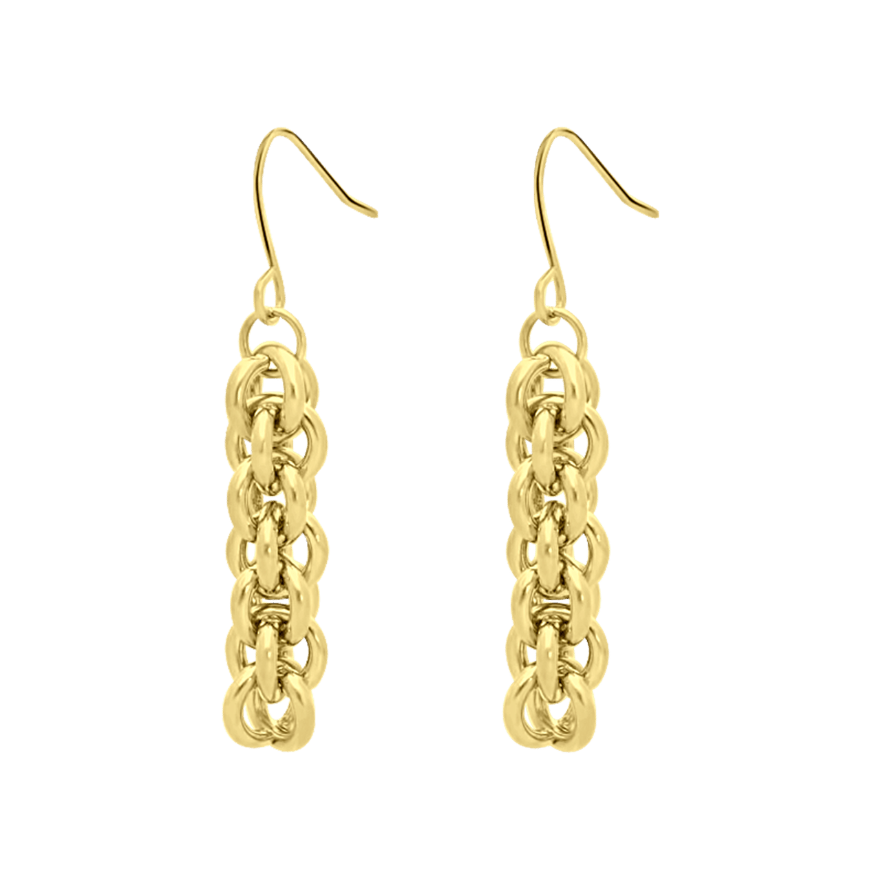 Camille gerecycled stainless steel 18 karaat goldplated oorhangers voor dames