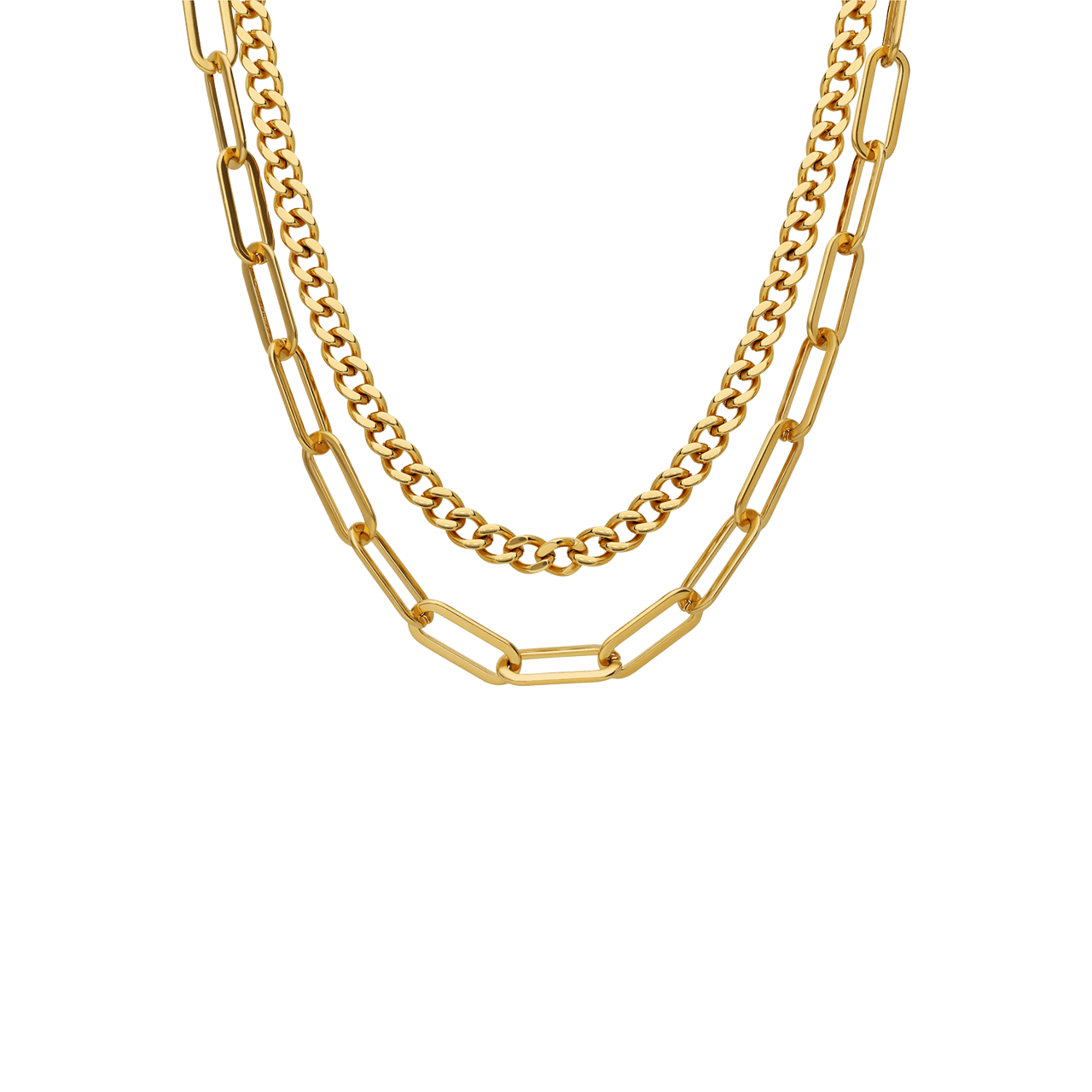 Camille gerecycled stainless steel 18 karaat goldplated ketting voor dames