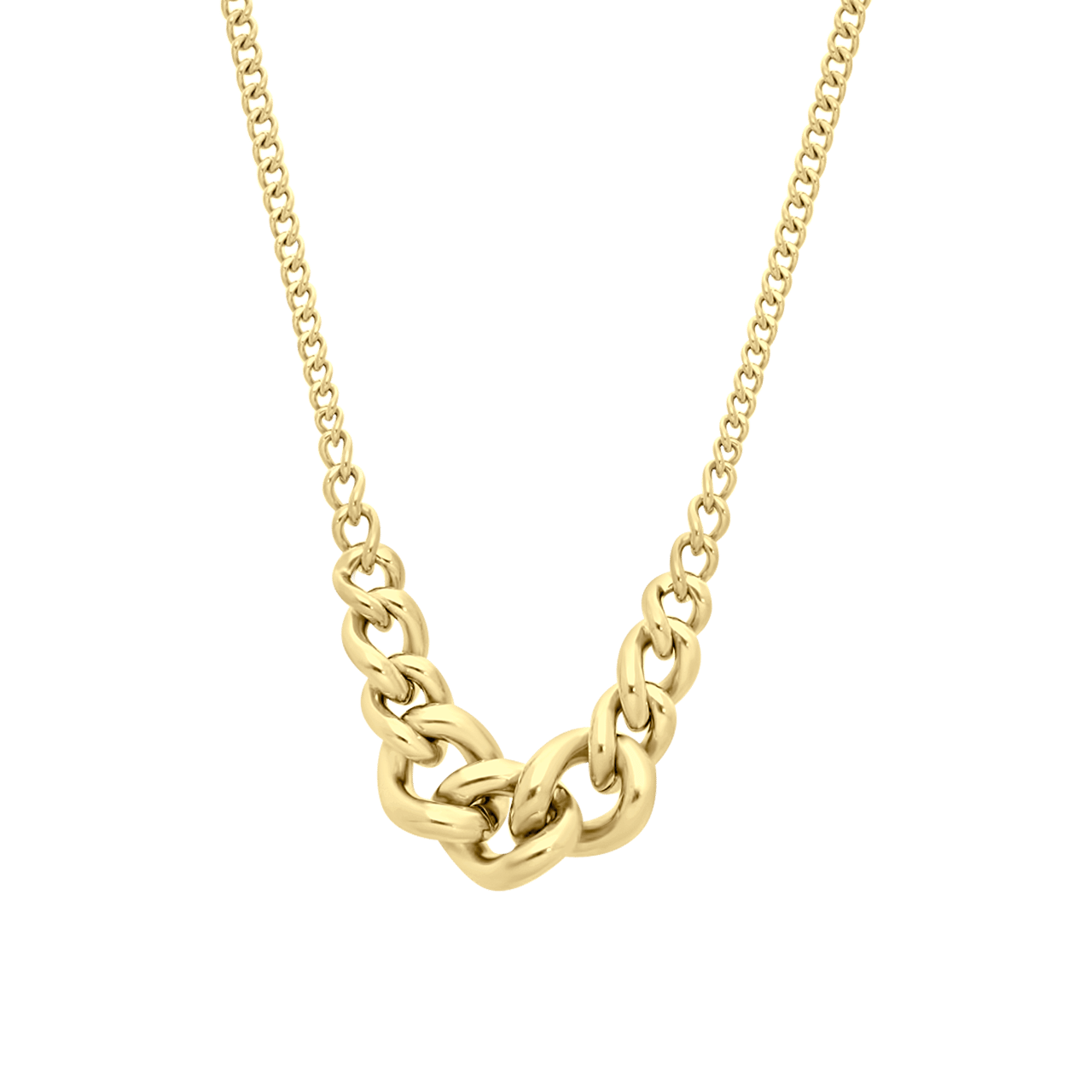 Stainless steel goldplated ketting voor dames