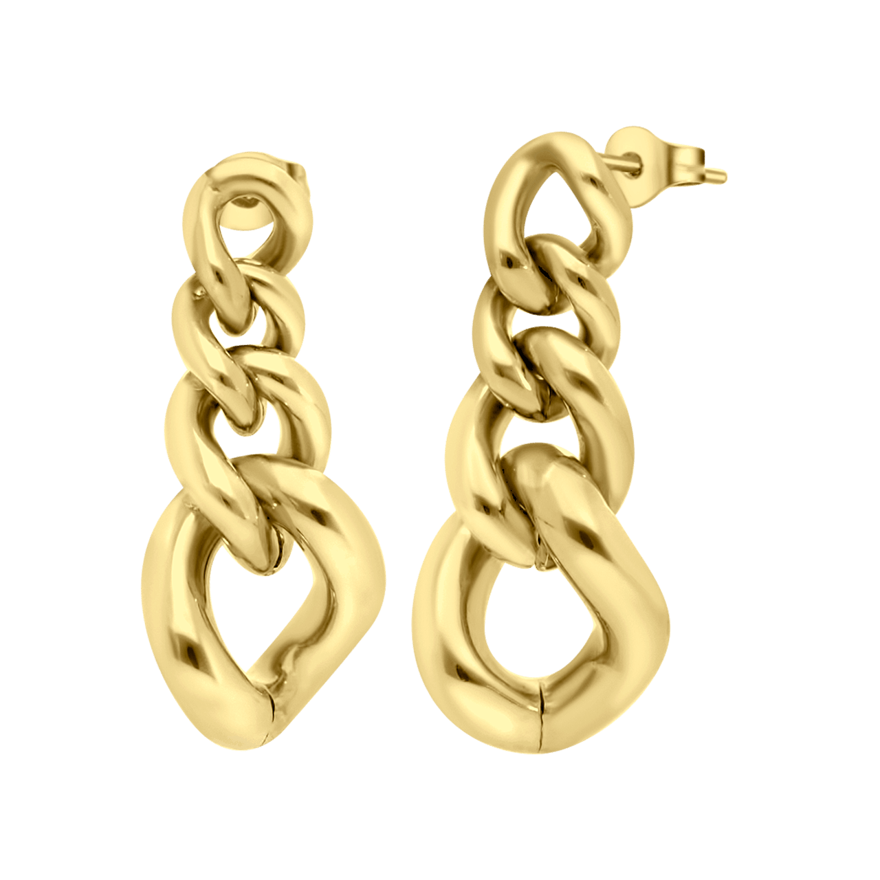 Camille gerecycled stainless steel 18 karaat goldplated oorhangers voor dames