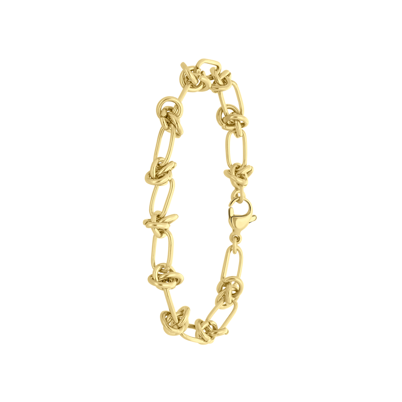 Stainless steel goldplated fantasiearmband voor dames