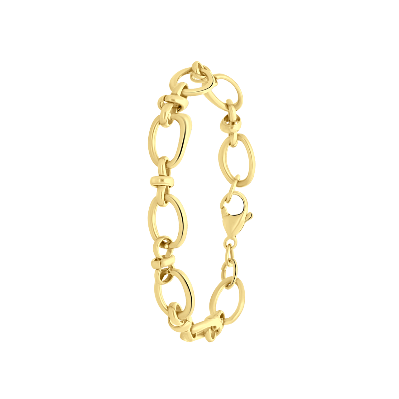 Stalen goldplated fantasiearmband voor dames
