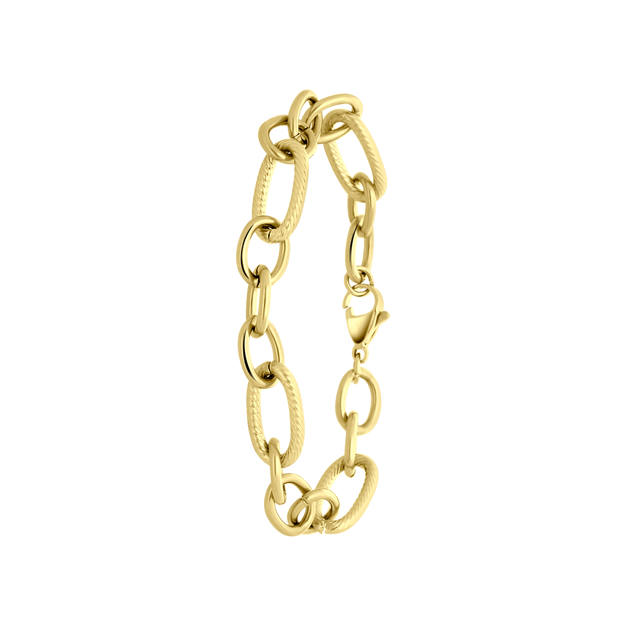 Stainless steel goldplated fantasiearmband voor dames
