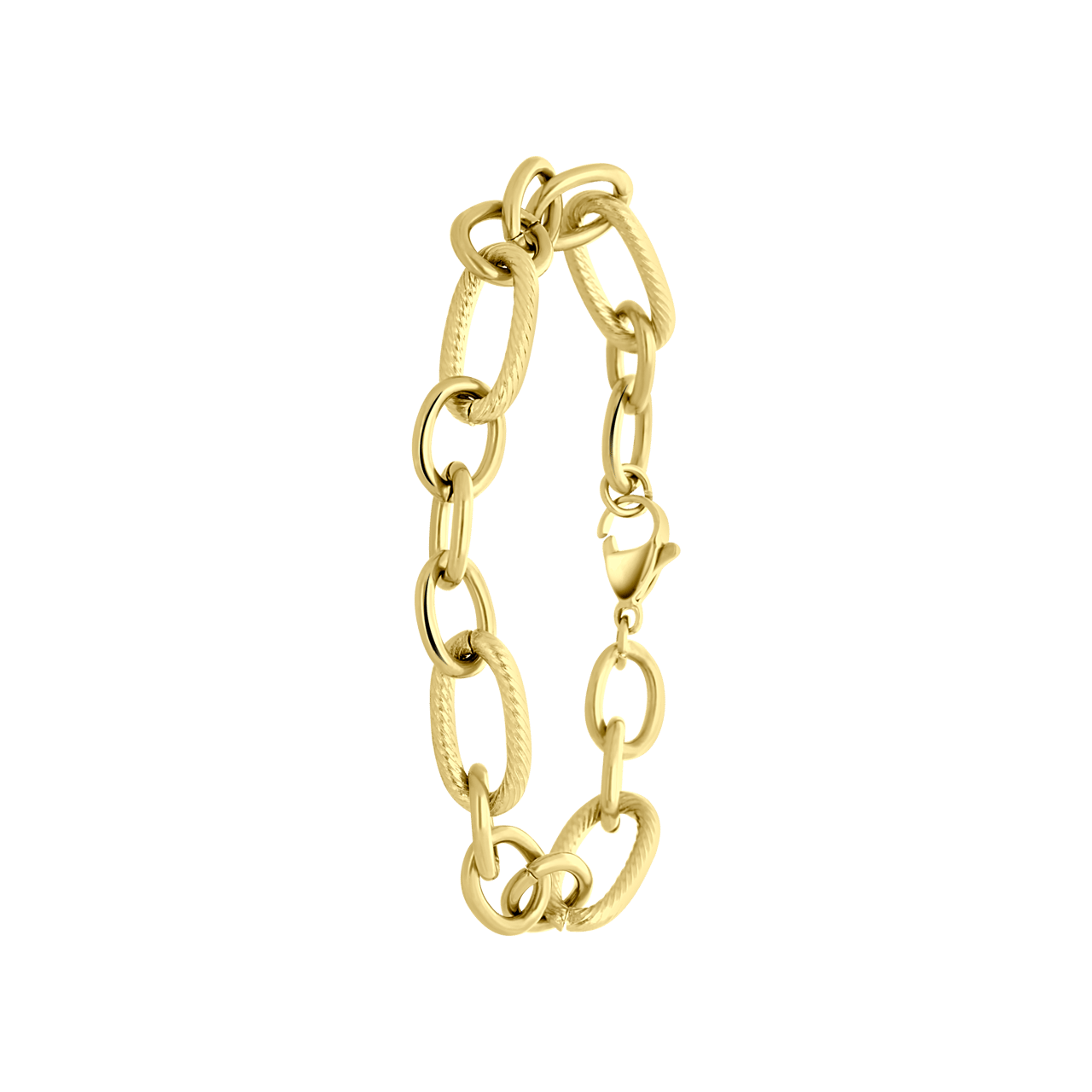 Stalen goldplated fantasiearmband voor dames